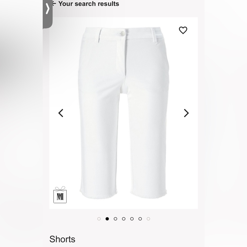 White knee length shorts - Madeleine Size 6 - NWT